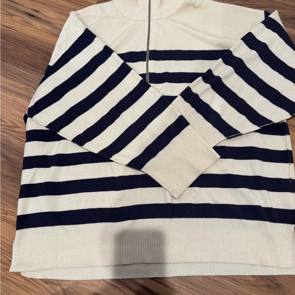 Free People Black and Cream Striped Women's Cardigan - Picture 3 of 4
